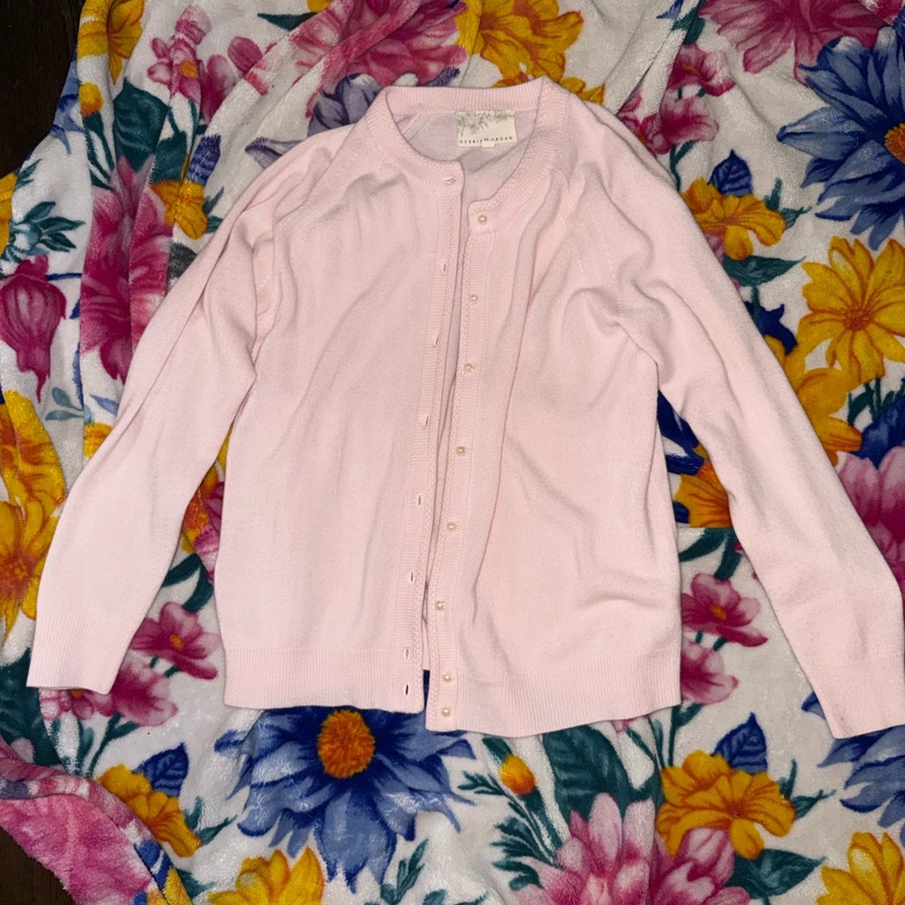 Debbie Morgan Soft Blush Cardigan Sweater